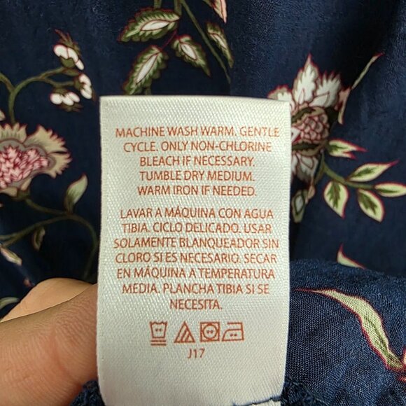 Faded Glory Womens Blue Floral Tunic Blouse W/Cross Back Detail Size 2XL XXL - Picture 15 of 15